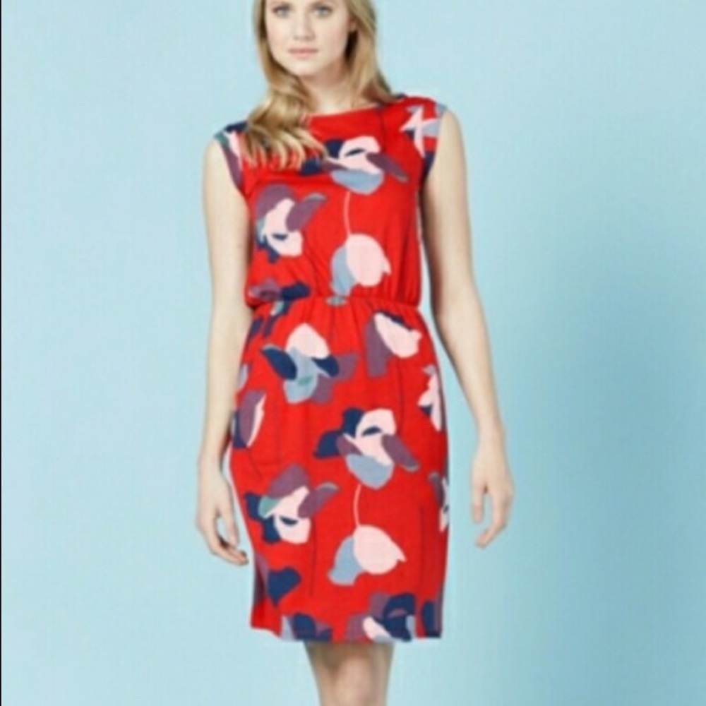 Red Floral Boden Dress